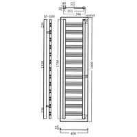 Designradiator Sanicare Denso 180x40 Mat Wit Inclusief Ophanging 948 Watt (onderzijde aansluiting)