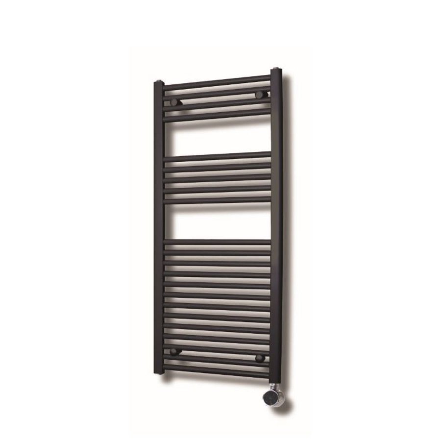 Elektrische Design Radiator Sanicare Plug En Play 111,8 x 60 cm Inox Look Thermostaat Chroom 730 Watt