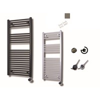 Elektrische Design Radiator Sanicare Plug En Play 111,8 x 60 cm Inox Look Thermostaat Chroom 730 Watt