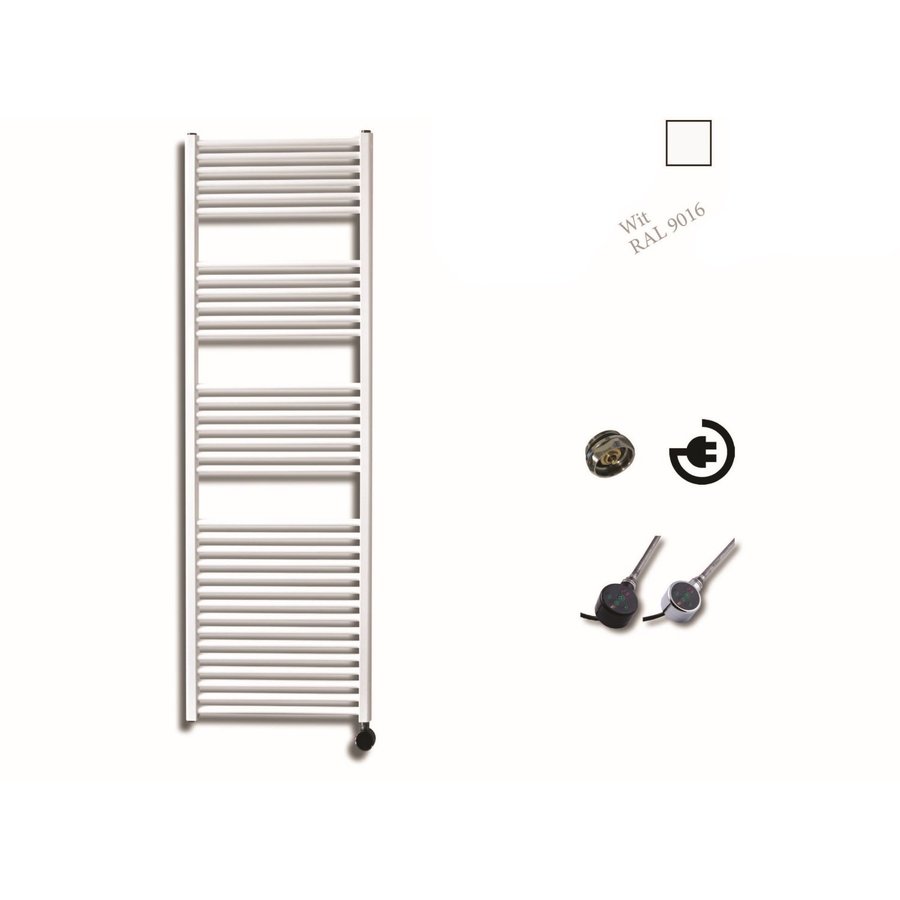 Elektrische Design Radiator Sanicare Plug En Play 172 x 45 cm Wit Thermostaat Zwart 920 Watt