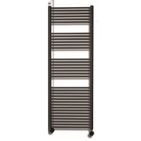 Elektrische Design Radiator Sanicare Plug En Play 172 x 60 cm Inox Look Thermostaat Zwart 1127 Watt