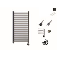 Elektrische Design Radiator Sanicare Plug En Play Qubic 126.4 x 60 cm Mat Zwart Thermostaat Zwart 773 Watt