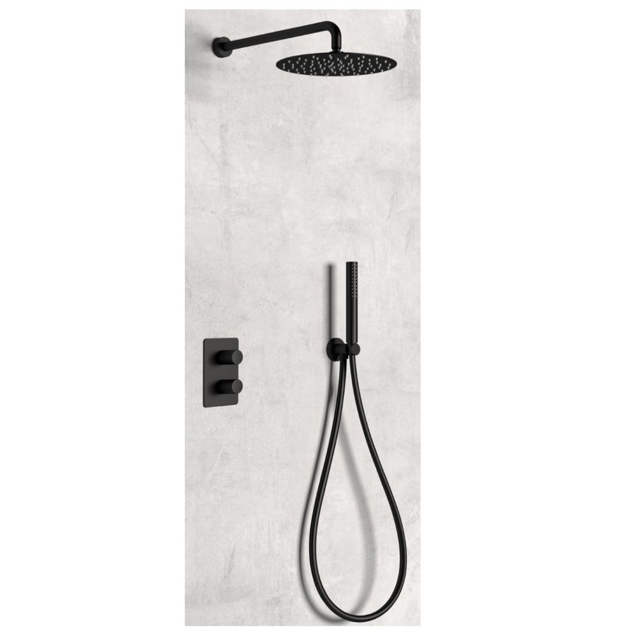 Inbouw Regendouche Set Sanimex Design Giulini Thermostatisch met Inbouwdeel Mat Zwart