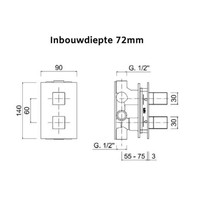 Inbouw Regendouche Set Sanimex Design Giulini Thermostatisch Vierkante Hoofddouche Chroom