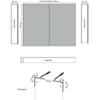 Spiegelkast Sanicare Qlassics 120 cm 2 Spiegeldeuren Belluno Eiken