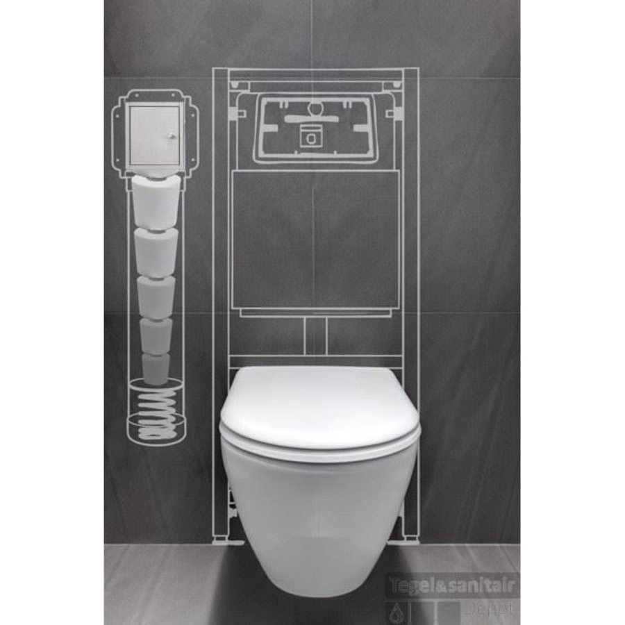 ROLL UP INBOUW TOILETROLHOUDER VOOR 6 ROLLEN BLACK CHROME