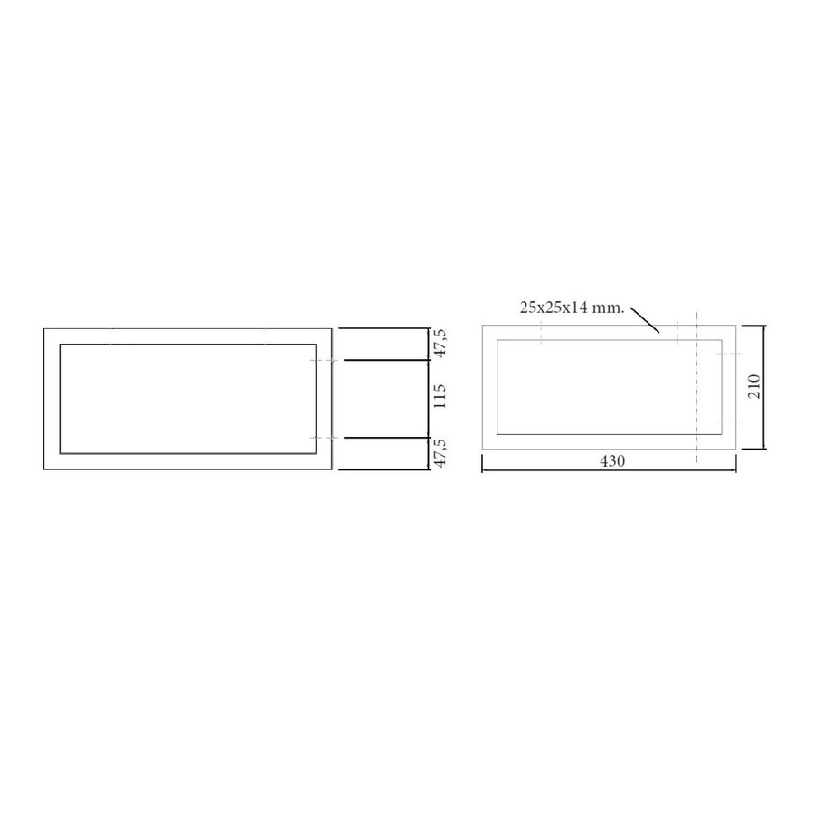 Wastafelbeugel Sanicare 21x43 cm Chroom (per stuk)