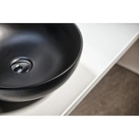 Opbouw waskom Sapho Rondane 40x40x14 cm Keramiek Mat Zwart