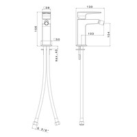 Bidetmengkraan Sapho Dimy Uitloop Recht 1-hendel 15.6 cm Mat Zwart
