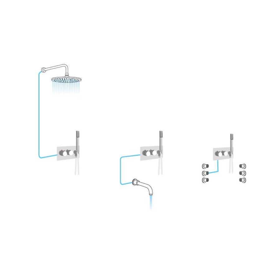 Inbouw douchemengkraan Sapho Dimy 2-Weg Mat Zwart (incl. handdouche)