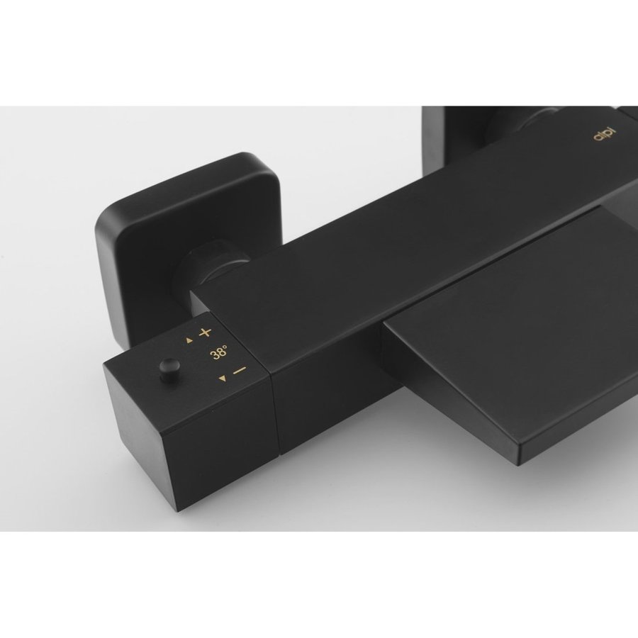 Opbouw Badkraan Sapho Dimy Thermostaatkraan Waterval 2-knop 15.5 cm Mat Zwart