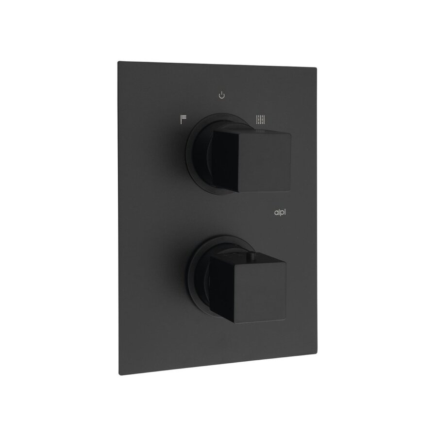 Douchekraan Inbouw Sapho Dimy Thermostatisch Afbouwdeel 2-weg Mat Zwart (incl. inbouwdeel)