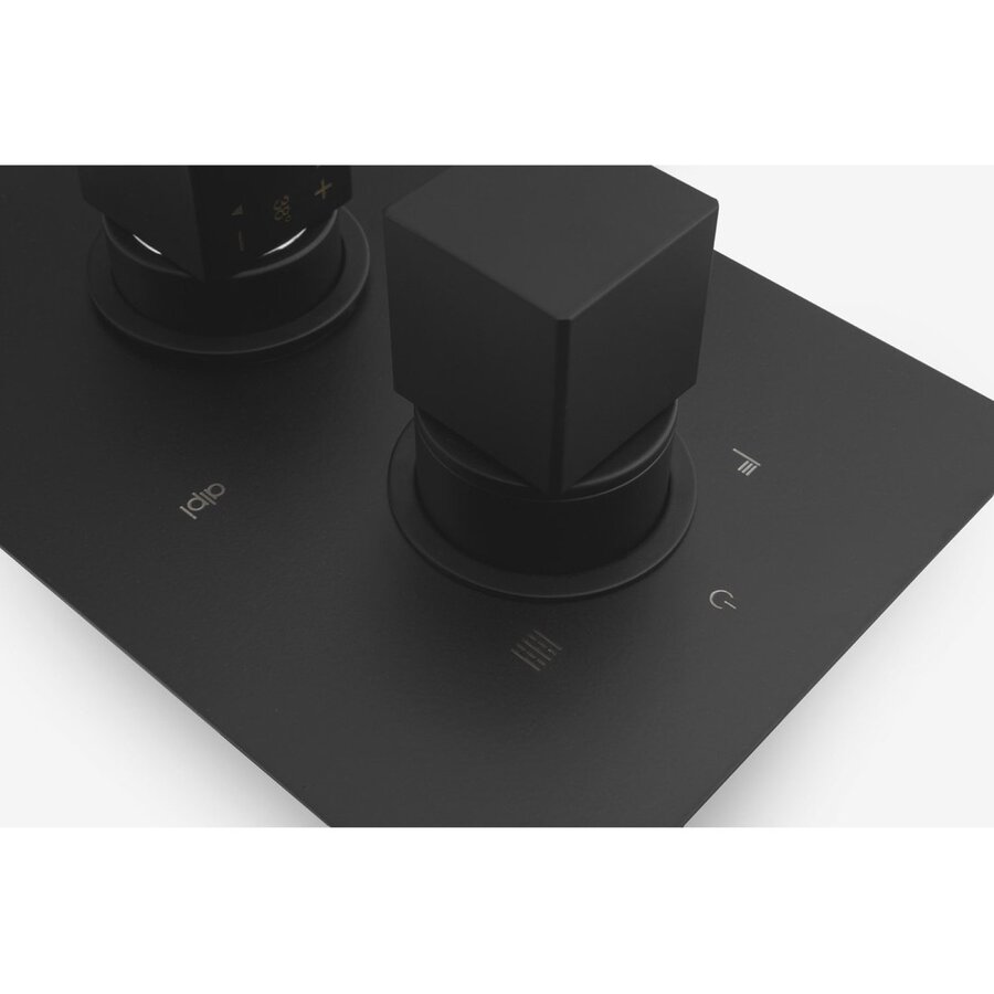 Douchekraan Inbouw Sapho Dimy Thermostatisch Afbouwdeel 2-weg Mat Zwart (incl. inbouwdeel)