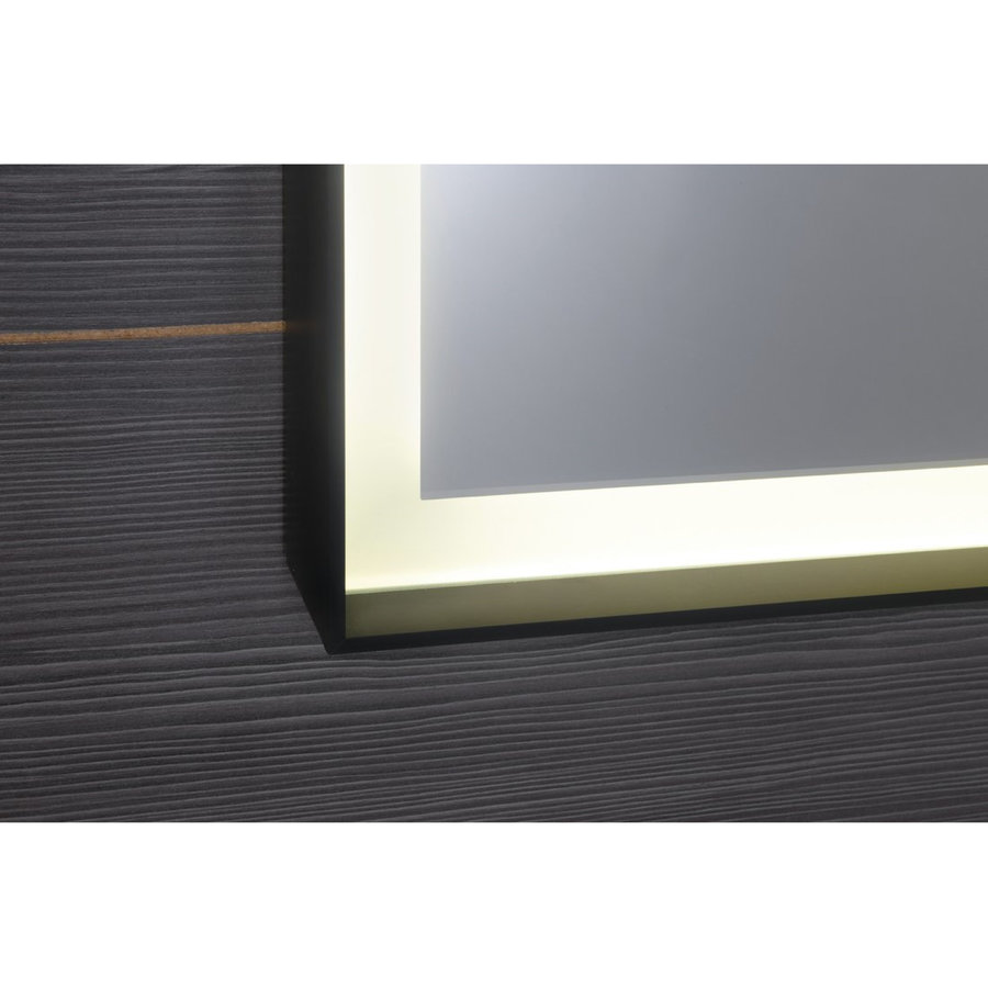 Badkamerspiegel Sapho Sort Led 100x70 cm LED-Verlichting Frame Mat Zwart