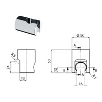 Opsteek Handdouchehouder Sapho Rond Mat Zwart