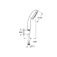 Badset Grohe Tempesta New 2-standen 125 cm Doucheslang Chroom / Wit