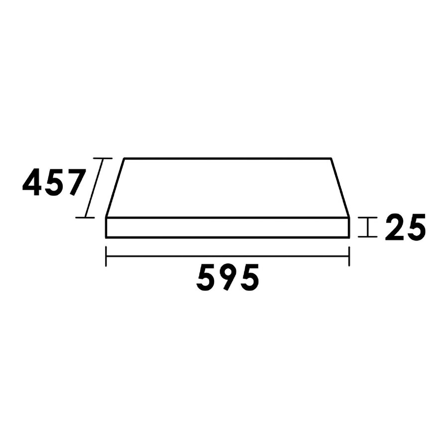 Wastafelblad Beton 59.5x45.7x2.5 cm Beton Grijs