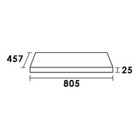 Wastafelblad Beton 80.5x45.7x2.5 cm Beton Grijs