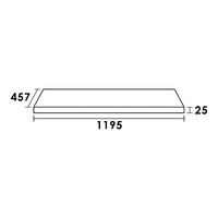 Wastafelblad Beton 119.5x45.7x2.5 cm Beton Grijs