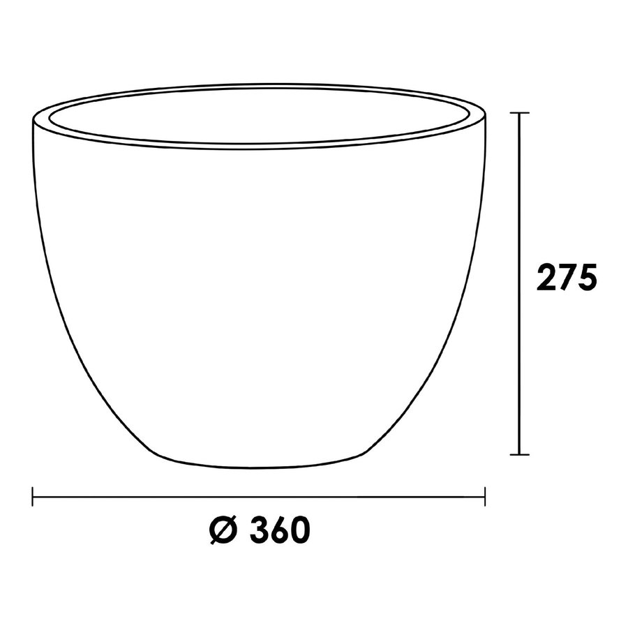 Opbouw Waskom Beton 36x27.5 cm Rond Beton Grijs