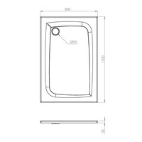 Douchebak Allibert Mooneo Rechthoek Inbouw Bioplax 120x80 cm Zwart