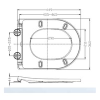 Wandcloset Wiesbaden Stereo Rimless 53 cm Mat Zwart (Incl. zitting)