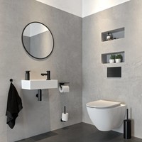 Tiger Noon Toiletborstel Met Houder Vrijstaand Mat Zwart 9x9x38 cm