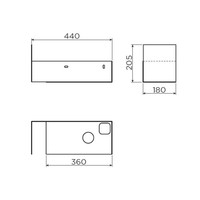 Clou Fonteinkast Open Met Handdoekhouder tbv Flush Fontein Zwart (Kraangat Rechts)