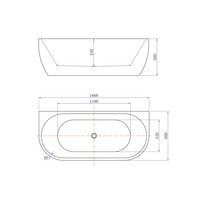 Halfvrijstaand Bad Luca Sanitair Primo 180x80x58cm Acryl Met Overloop Mat Wit