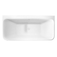 Semi-Vrijstaand Ligbad Best Design Borgh 180x85x55 cm Solid Surface Mat Wit