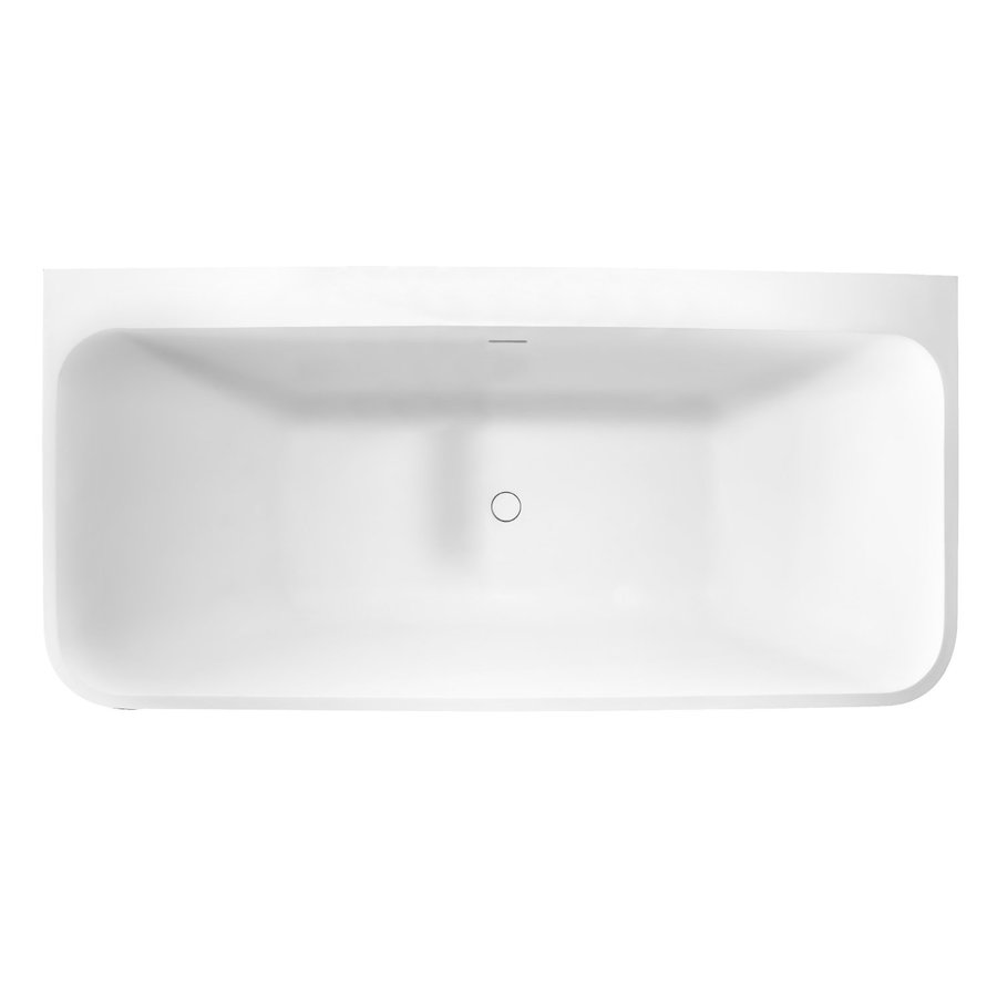 Semi-Vrijstaand Ligbad Best Design Borgh 180x85x55 cm Solid Surface Mat Wit