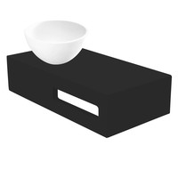 Fontein Planchet Best Design Malo Solid Surface 40x21x10 cm Mat Zwart