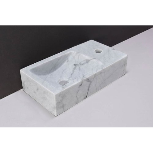 Fontein Forzalaqua Venetia Carrara Gepolijst Kraangat Rechts 40x22x10 cm 