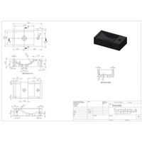 Fontein Forzalaqua Venetia Carrara Gepolijst Kraangat Rechts 40x22x10 cm