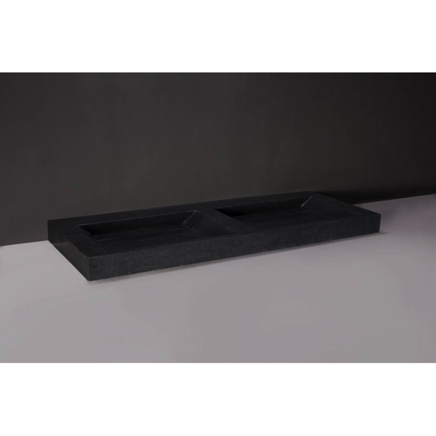 Wastafel Forzalaqua Bellezza Doppio Marmer Graniet Gezoet Zonder Kraangat 140,5x51,5x9 cm