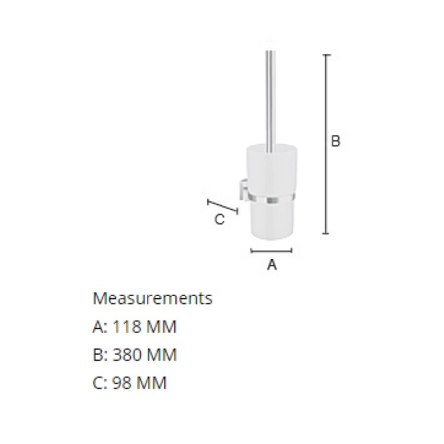 Toiletborstel met Wandhouder Smedbo House Porselein Glas met Chroom