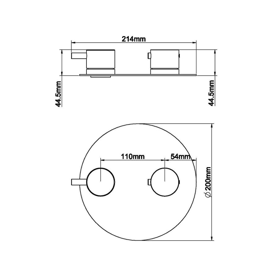 Afbouwdeel Wiesbaden Caral Thermostaat 2 Weg Rond Chroom