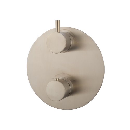 Afbouwdeel Wiesbaden Caral Thermostaat 2 Weg Rond Geborsteld Staal 