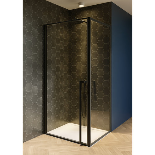 Douchecabine Riho Lucid GD201 Omkeerbaar Verstelbaar Aluminium 200x80x90 cm Mat Zwart 