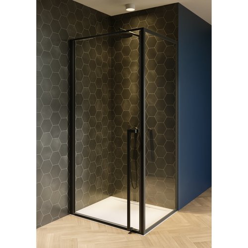 Douchecabine Riho Lucid GD201 Omkeerbaar Verstelbaar Aluminium 200x90x80 cm Mat Zwart 