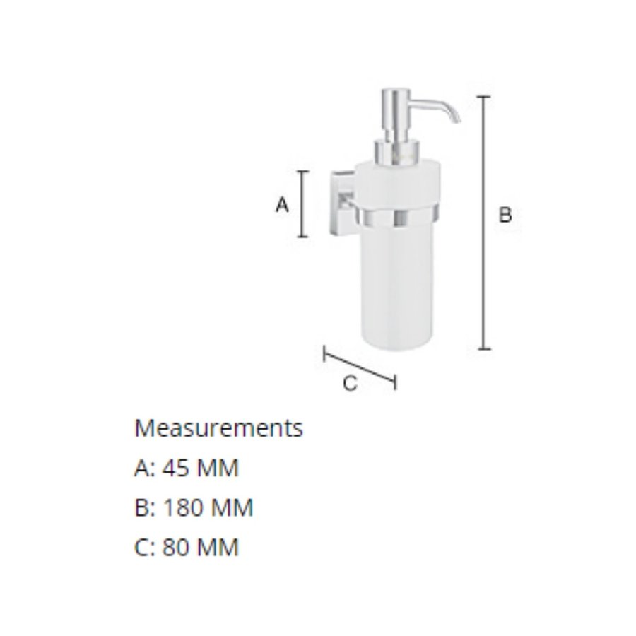 Zeepdispenser Smedbo House Wandmodel Porselein Glas met Chroom
