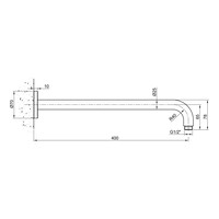 Muurarm Sanimex Bellezza Bagno Rond 40 cm Geborsteld RVS