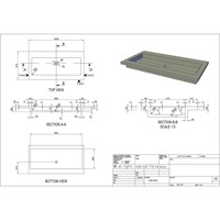 Wastafel Forzalaqua Helsinki Hardsteen Gefrijnd Zonder Kraangat 100,5x51,5x9,5 cm