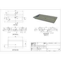 Wastafel Forzalaqua Helsinki Hardsteen Gefrijnd Met Kraangat 100,5x51,5x9,5 cm