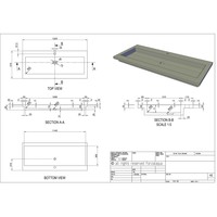 Wastafel Forzalaqua Helsinki Hardsteen Gefrijnd Met Kraangat 120,5x51,5x9,5 cm