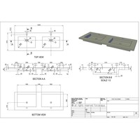 Wastafel Forzalaqua Helsinki Hardsteen Gezoet Met 2 Kraangaten 140,5x51,5x9,5 cm