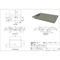 Wastafel Forzalaqua Helsinki Hardsteen Gezoet Zonder Kraangat 80,5x51,5x9,5 cm