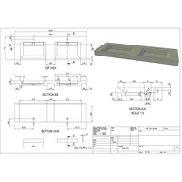 Wastafel Forzalaqua Stockholm Hardsteen Gezoet Met 2 Kraangaten 160,5x51,5x9,5 cm