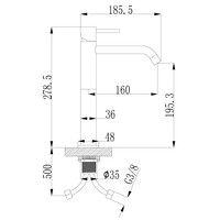 Wastafelkraan Boss & Wessing Opbouw Mengkraan Model Extra Hoog Geborsteld Messing Goud