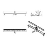 Douchegoot Wiesbaden Met Flens 90x7cm 6.7cm Diep Geborsteld Brons Koper